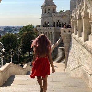 Red cutout dress size M